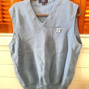 Vintage UNC Light Blue V-Neck Men's Sweater Vest
